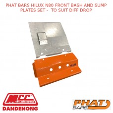 PHAT BARS HILUX N80 FRONT BASH AND SUMP PLATES SET - TO FITS DIFF DROP